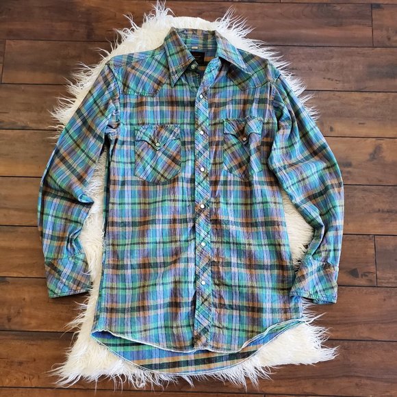 Vintage Other - vintage 1970s colorful plaid button up by Champion